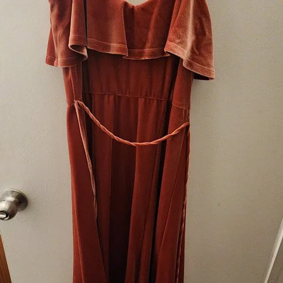 June & Hudson Velvet Midi Dress. Size M. - Picture 3 of 6